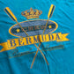 90's Hanes Beefy Crew Bermuda Royal Regatta Teal Blue Tshirt - Large - 23" x 31"