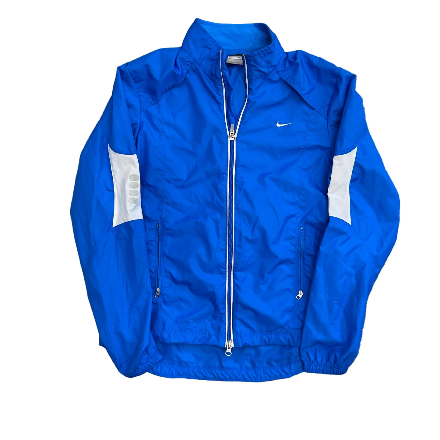 Nike Blue Zip Up Windbreaker Jacket - Medium - 20" x 24"