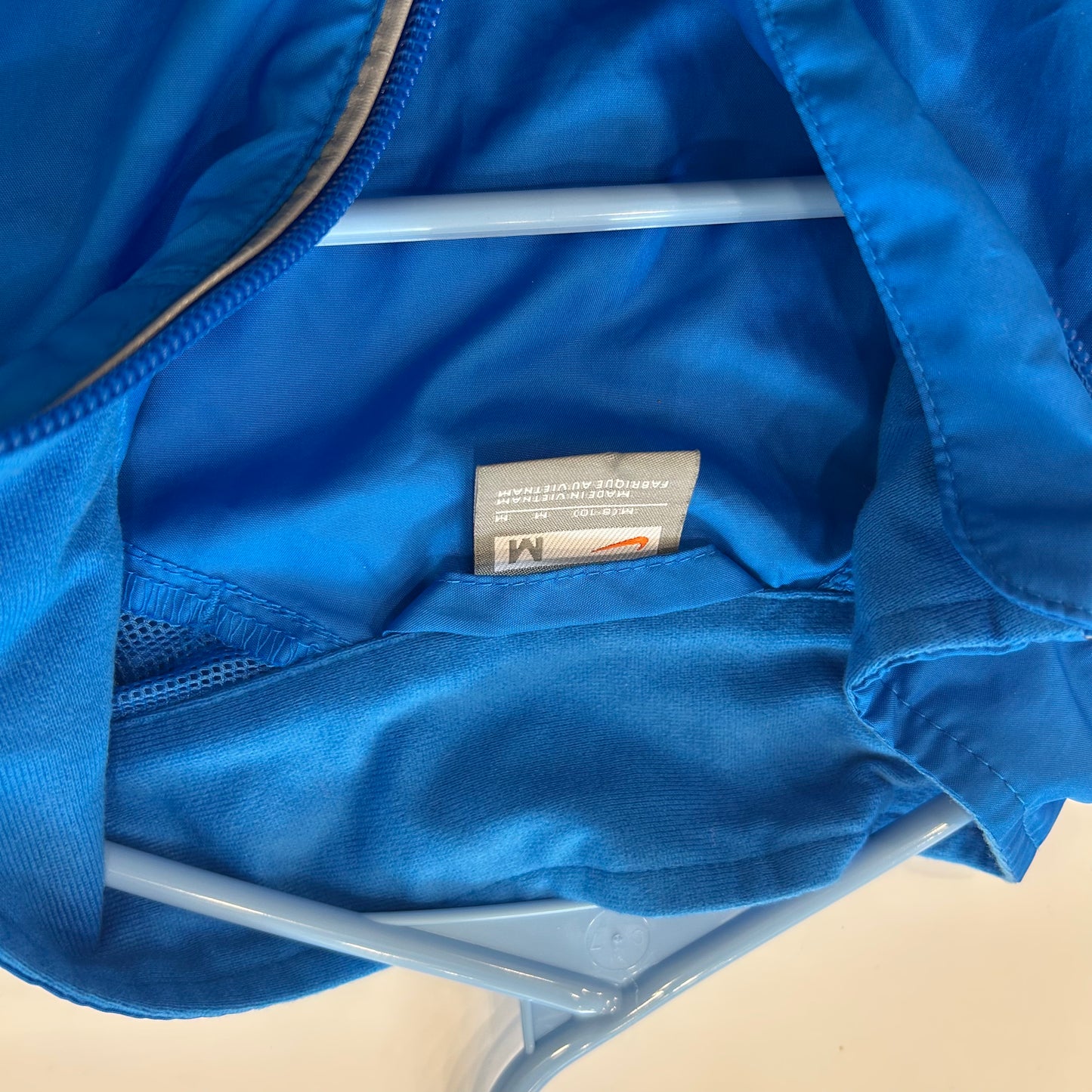 Nike Blue Zip Up Windbreaker Jacket - Medium - 20" x 24"