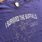 80/90's I Survived The Buffalo Purple Tshirt - Large - 22.5" x 27"