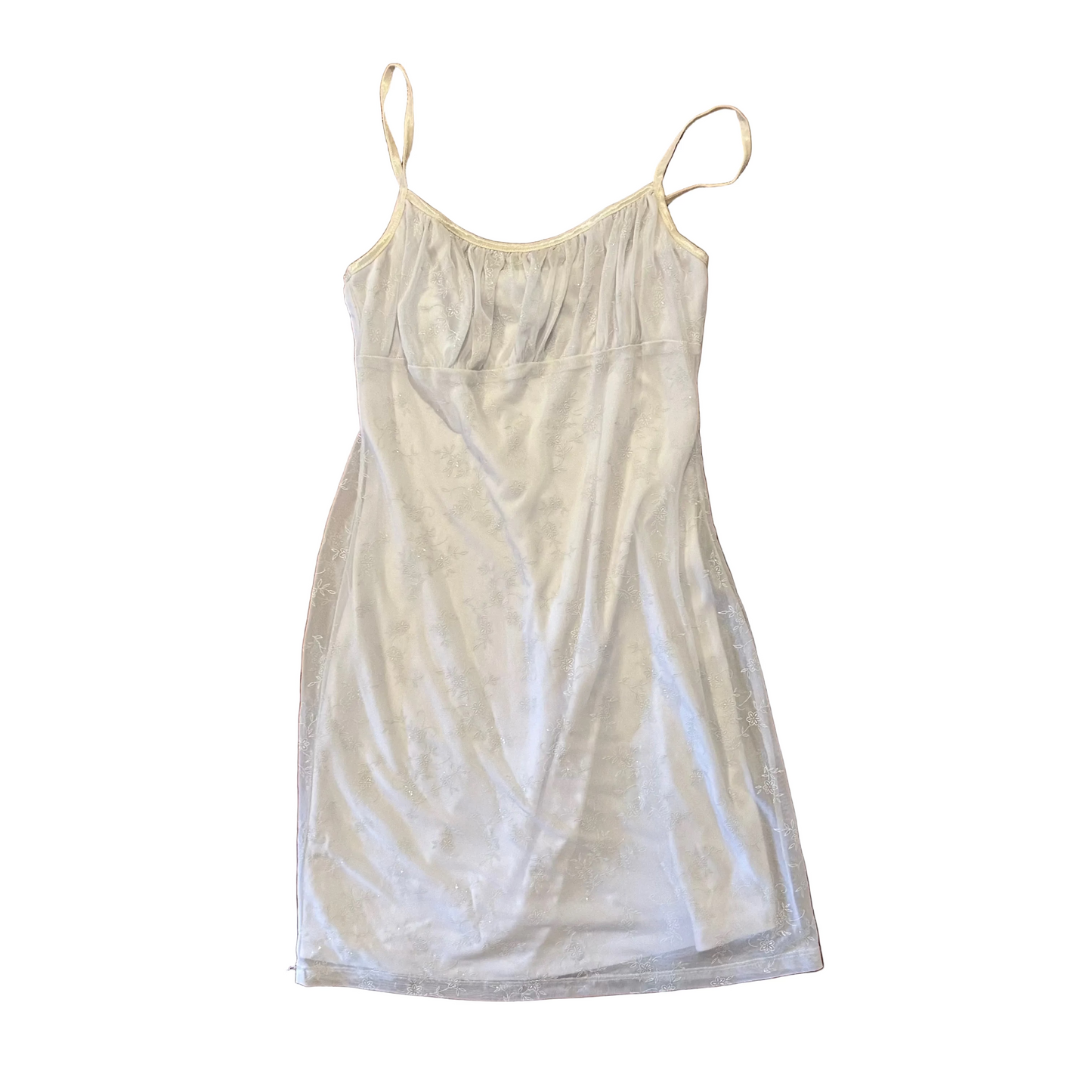 90's Candy Rocket White Sparkly Dress - Tagged Large - 13.5" x 28.5"