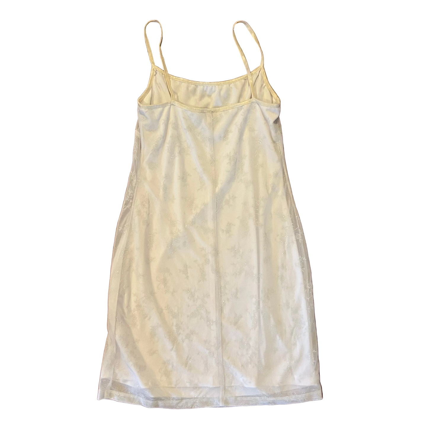 90's Candy Rocket White Sparkly Dress - Tagged Large - 13.5" x 28.5"