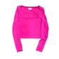 Live in the Moment Pink Stretchy Box Neck Long Sleeve Shirt - XSmall - 15" x 17"