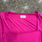 Live in the Moment Pink Stretchy Box Neck Long Sleeve Shirt - XSmall - 15" x 17"