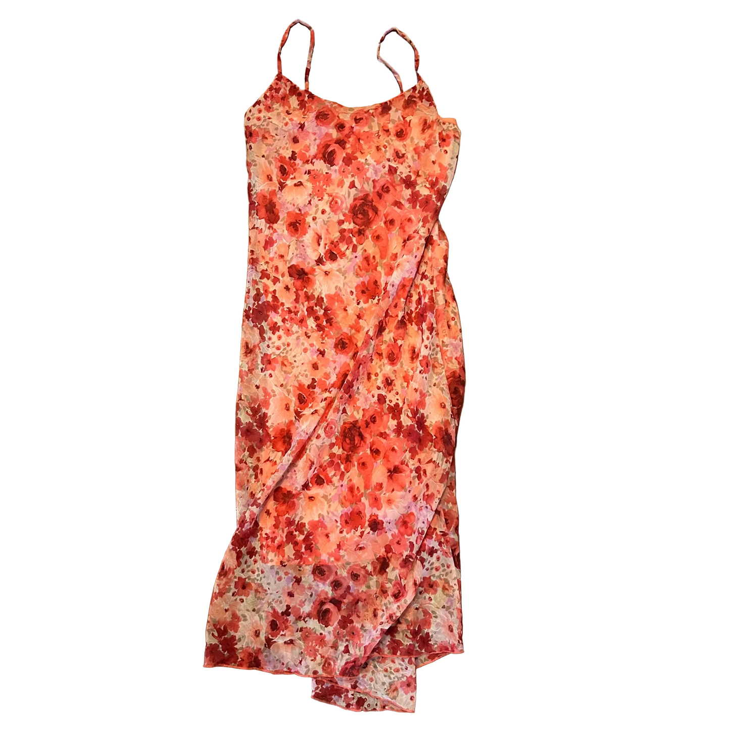 IZ Byer California Orange Pink Dress - Tagged 13 - 16" x 38"