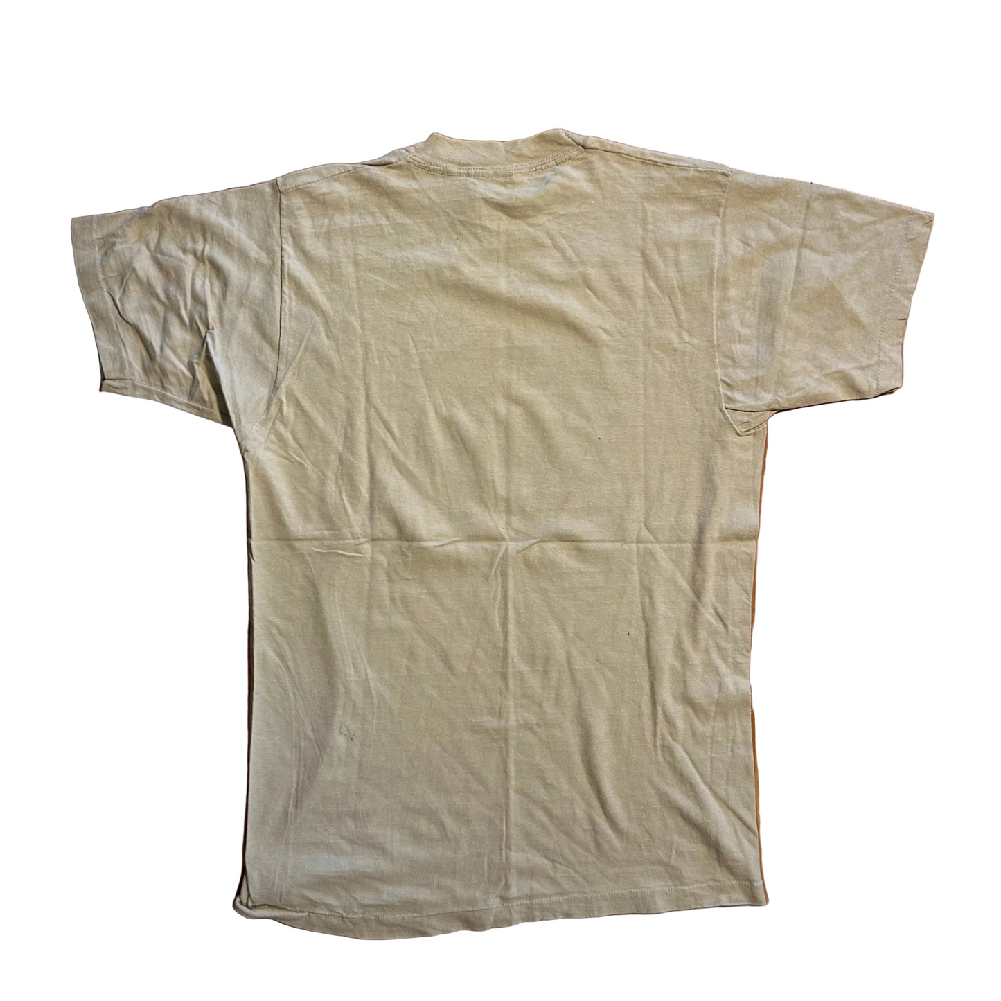 80's Brawny Mt St Helen's Ash Hole Brown Tan Tshirt - Medium - 20.5" x 30"