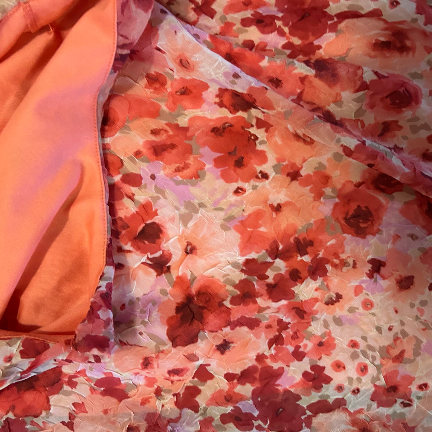 IZ Byer California Orange Pink Dress - Tagged 13 - 16" x 38"