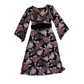 Volume One Juniors Purple Pink Black Floral Longsleeve Dress - 16" x 36" Adjustable