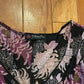 Volume One Juniors Purple Pink Black Floral Longsleeve Dress - 16" x 36" Adjustable