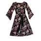Volume One Juniors Purple Pink Black Floral Longsleeve Dress - 16" x 36" Adjustable