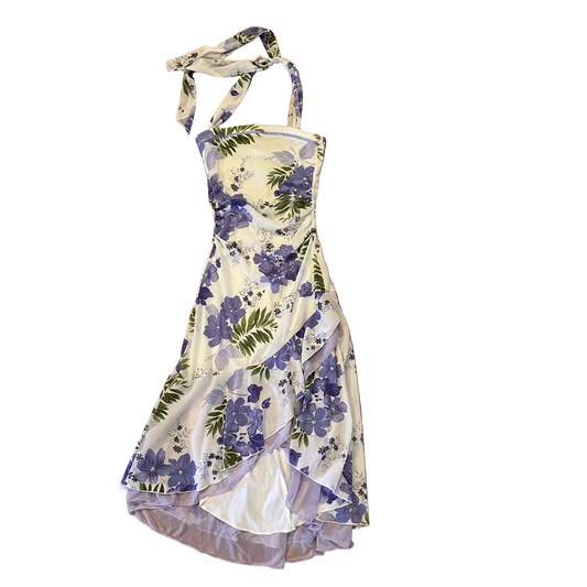 Trixxi Clothing Company Purple White Flower Dress - Tagged Medium - 12" x 38"