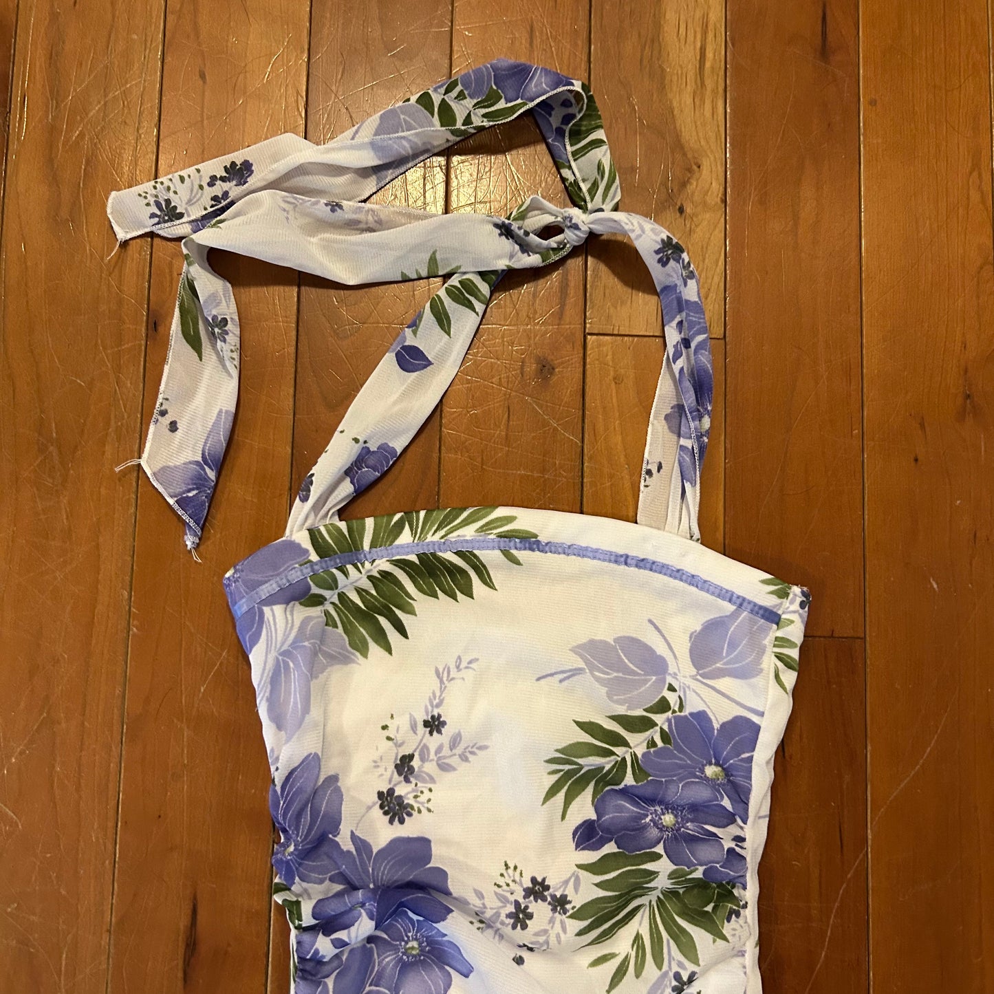 Trixxi Clothing Company Purple White Flower Dress - Tagged Medium - 12" x 38"