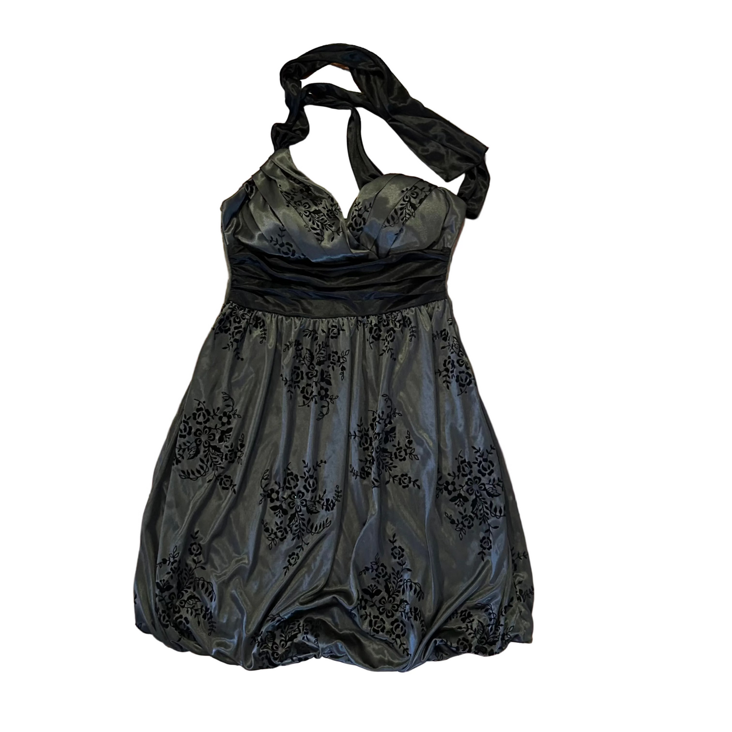 Trixxi Black Grey Floral Dress - Tagged Small - 14" x 28"