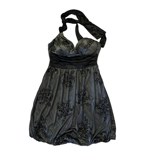 Trixxi Black Grey Floral Dress - Tagged Small - 14" x 28"
