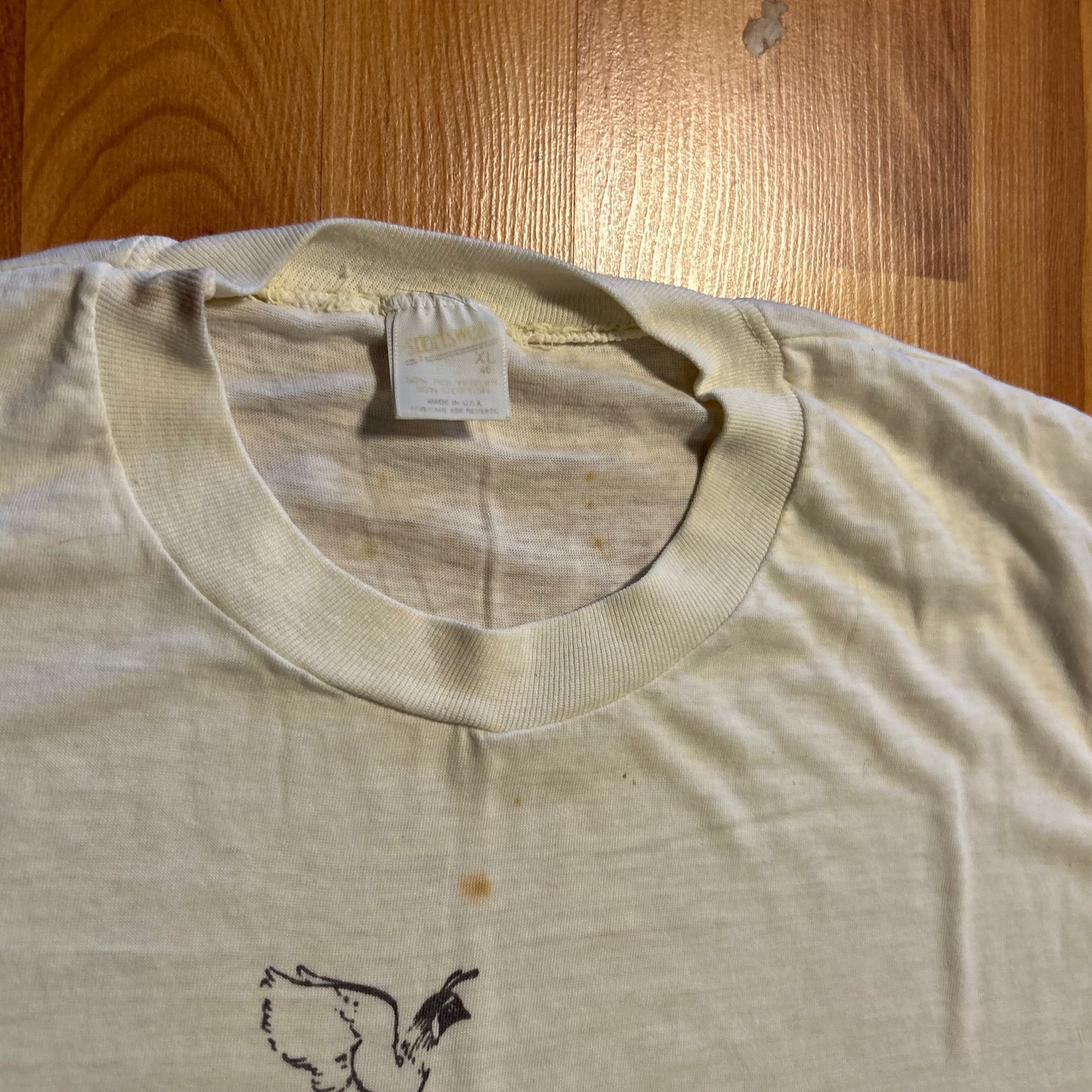80's Sportswear Quail Hollow Inn Ohio Paper Thin White Tshirt - Medium - 20" x 28.5"
