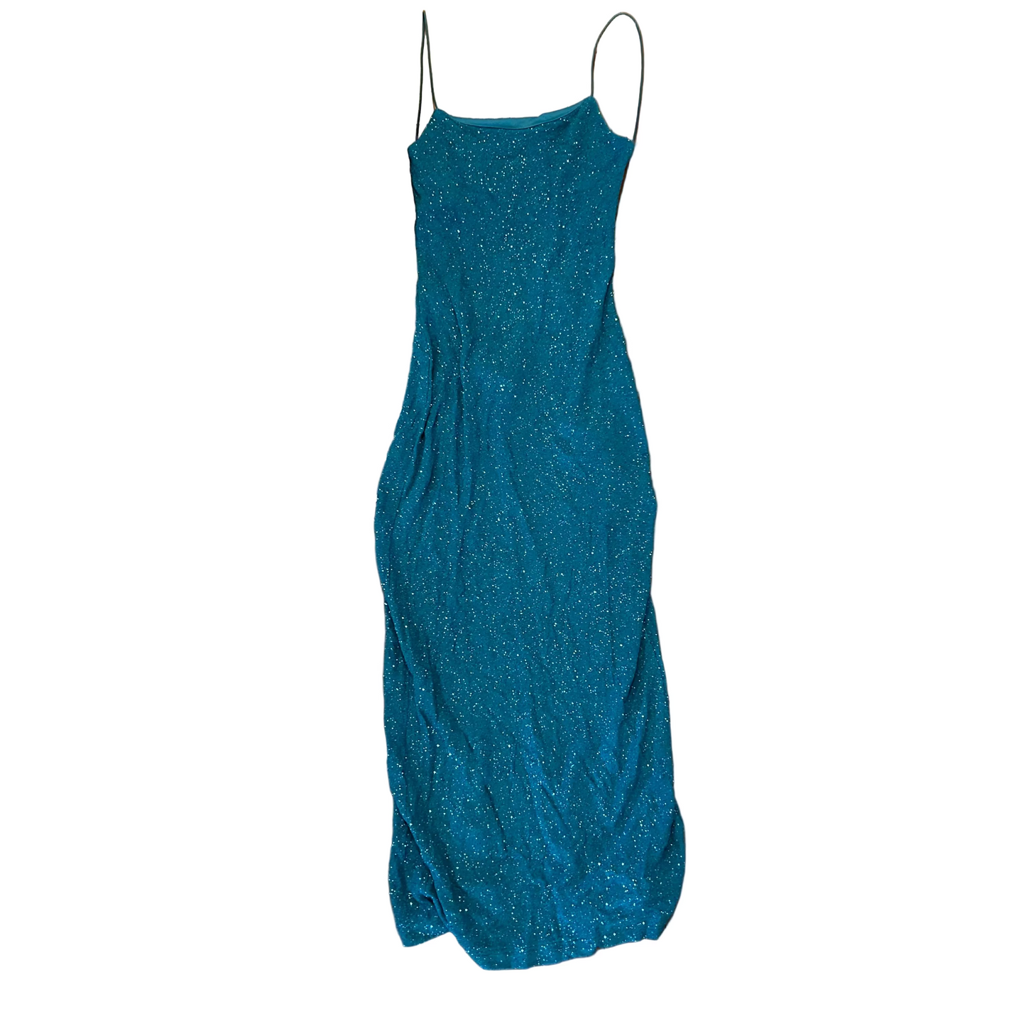 90's City Triangles Blue Sparkly Dress - Tagged Small - 12" x 44"