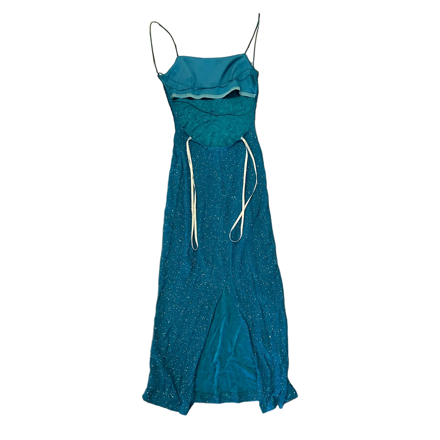 90's City Triangles Blue Sparkly Dress - Tagged Small - 12" x 44" Phart Clothes 90's City Triangles Blue Sparkly Dress - Tagged Small - 12" x 44" Phart Clothes