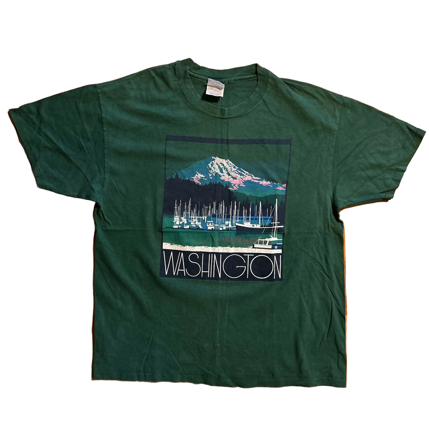 90's Hanes Beefy Washington Green Tshirt - Large - 23.5" x 29"