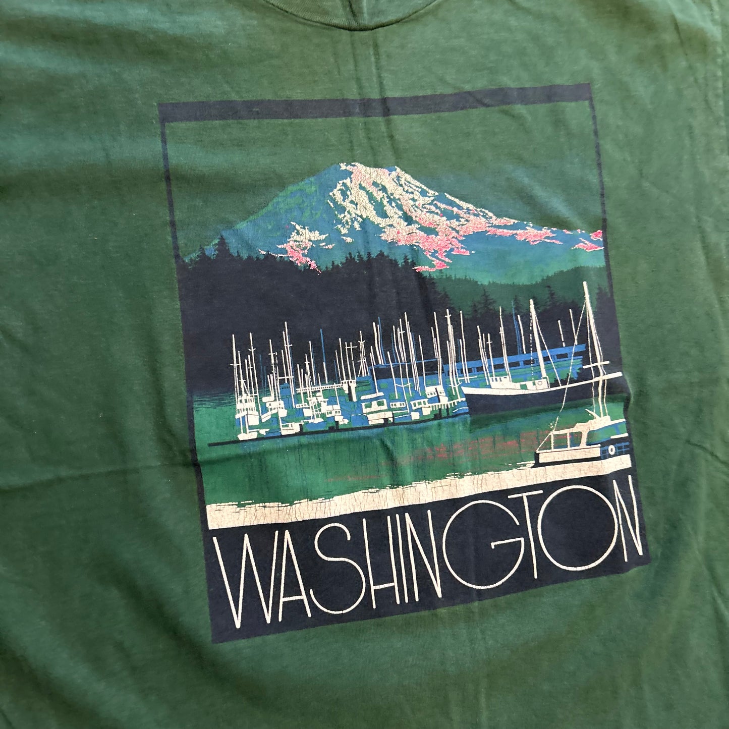 90's Hanes Beefy Washington Green Tshirt - Large - 23.5" x 29"
