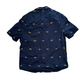 H&M Tiger Cheetah Navy Blue Button Up Shirt - Large - 22" x 29"