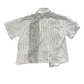 Union Bay White Black Striped Cotton Button Up Shirt - Large - 23" x 25"
