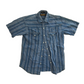 Canyon Guide Navy Blue Pearl Snap Cotton Button Up Shirt - Medium - 21" x 29"