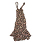 CDC Floral Rayon Brown Dress - Tagged 8 - 12" x 44"
