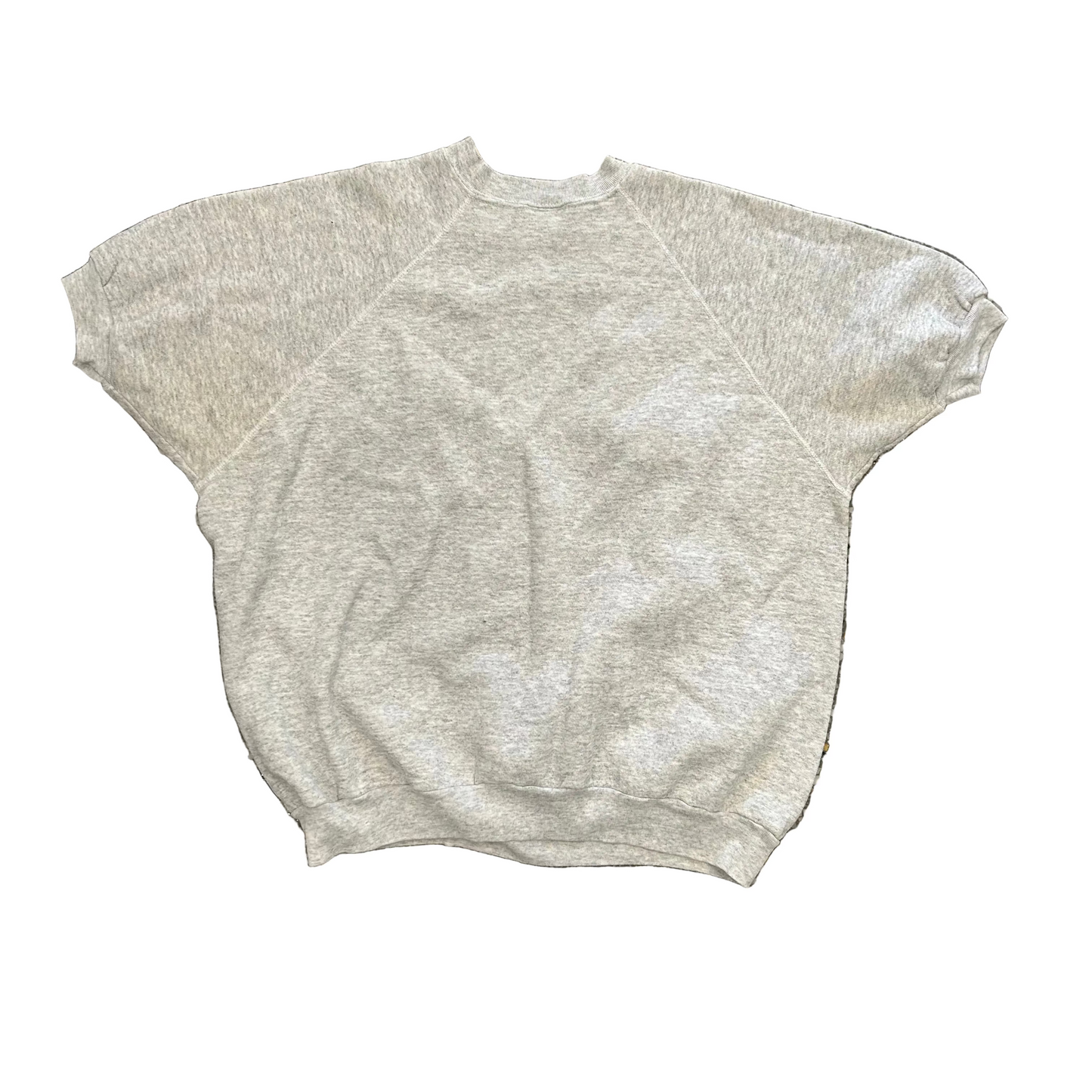 90’s Tultex Blank Grey Cotton Poly Short Sleeve Sweatshirt - XLarge - 24" x 26"