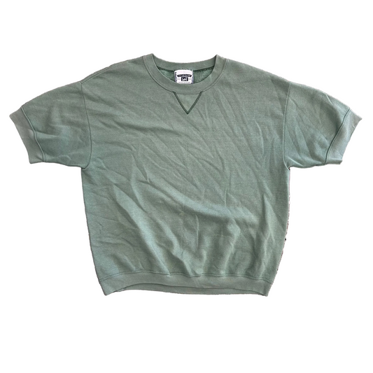 Lee Blank Green Cotton Blend Short Sleeve Sweatshirt - Large - 23" x 26"