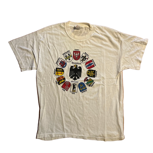 FOTL Deutschland Germany Coat of Arms Bundeswappen White Tshirt - Medium - 20.5" x 27"