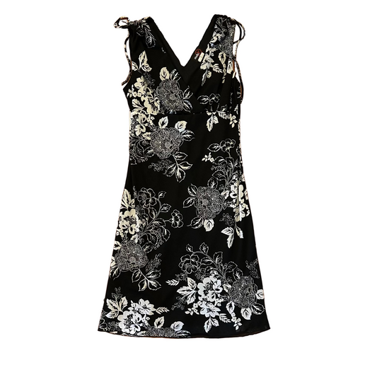 90's Studio Y Black Floral Dress - Tagged Small - 13" x 36"