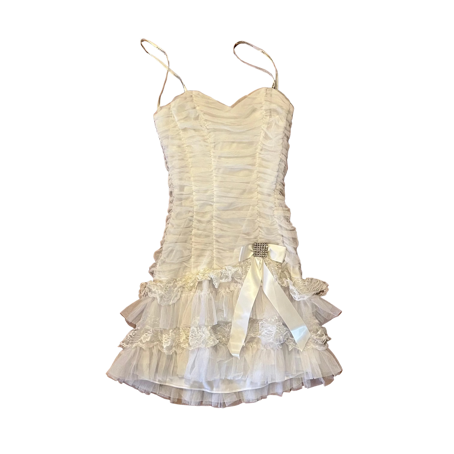 Masquerade White Dress - Tagged 11 / 12 - 15" x 28.5"