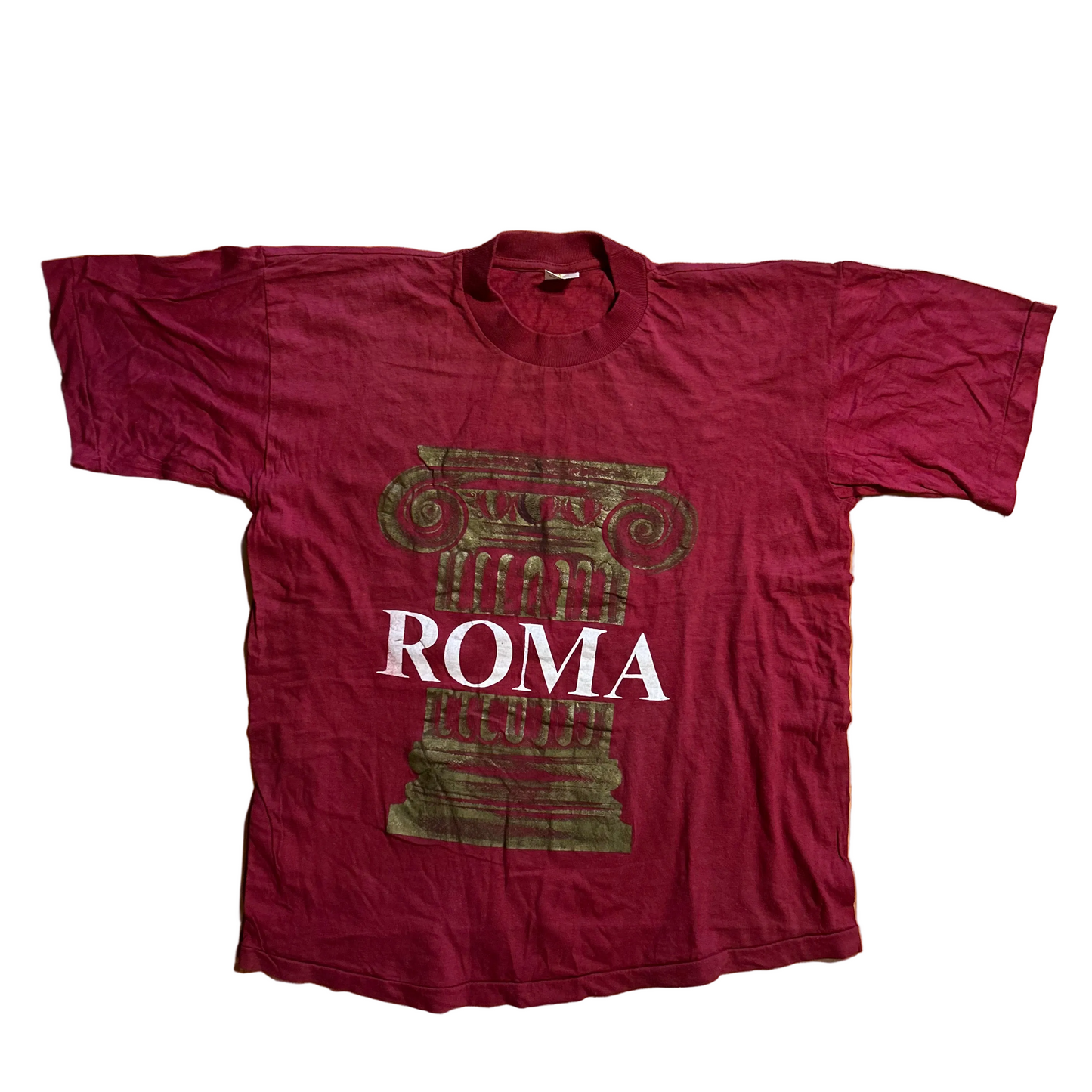 90's Le Cygne Sportif Cotton Roma Italy Red Maroon Tshirt - Medium - 21" x 24.5"