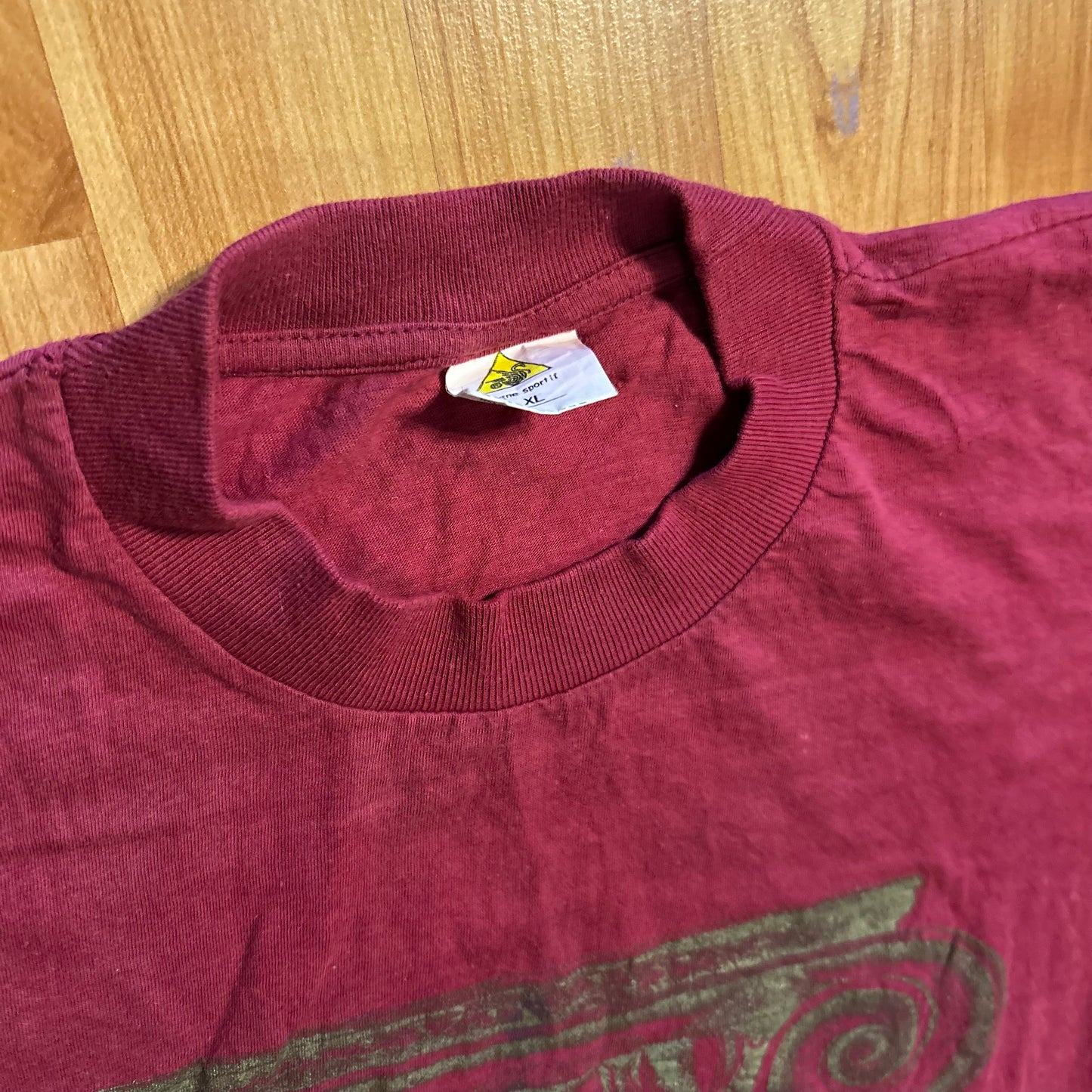 90's Le Cygne Sportif Cotton Roma Italy Red Maroon Tshirt - Medium - 21" x 24.5"