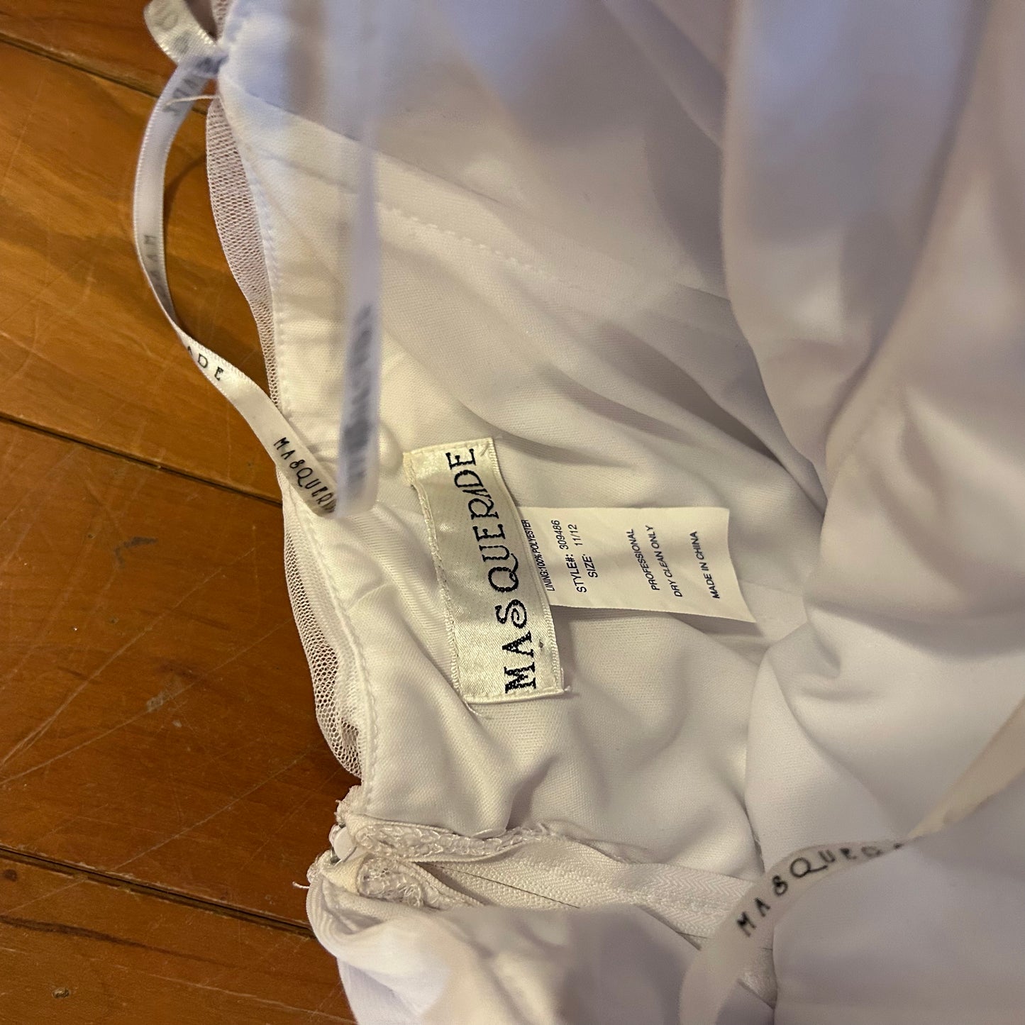 Masquerade White Dress - Tagged 11 / 12 - 15" x 28.5"