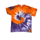Gildan Ultra Cotton Orange Purple Tie Dye Tshirt - Small - 19" x 26"