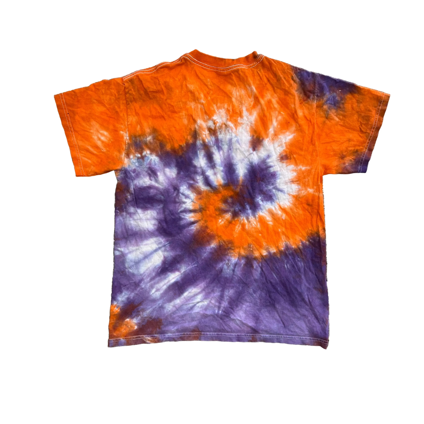 Gildan Ultra Cotton Orange Purple Tie Dye Tshirt - Small - 19" x 26"