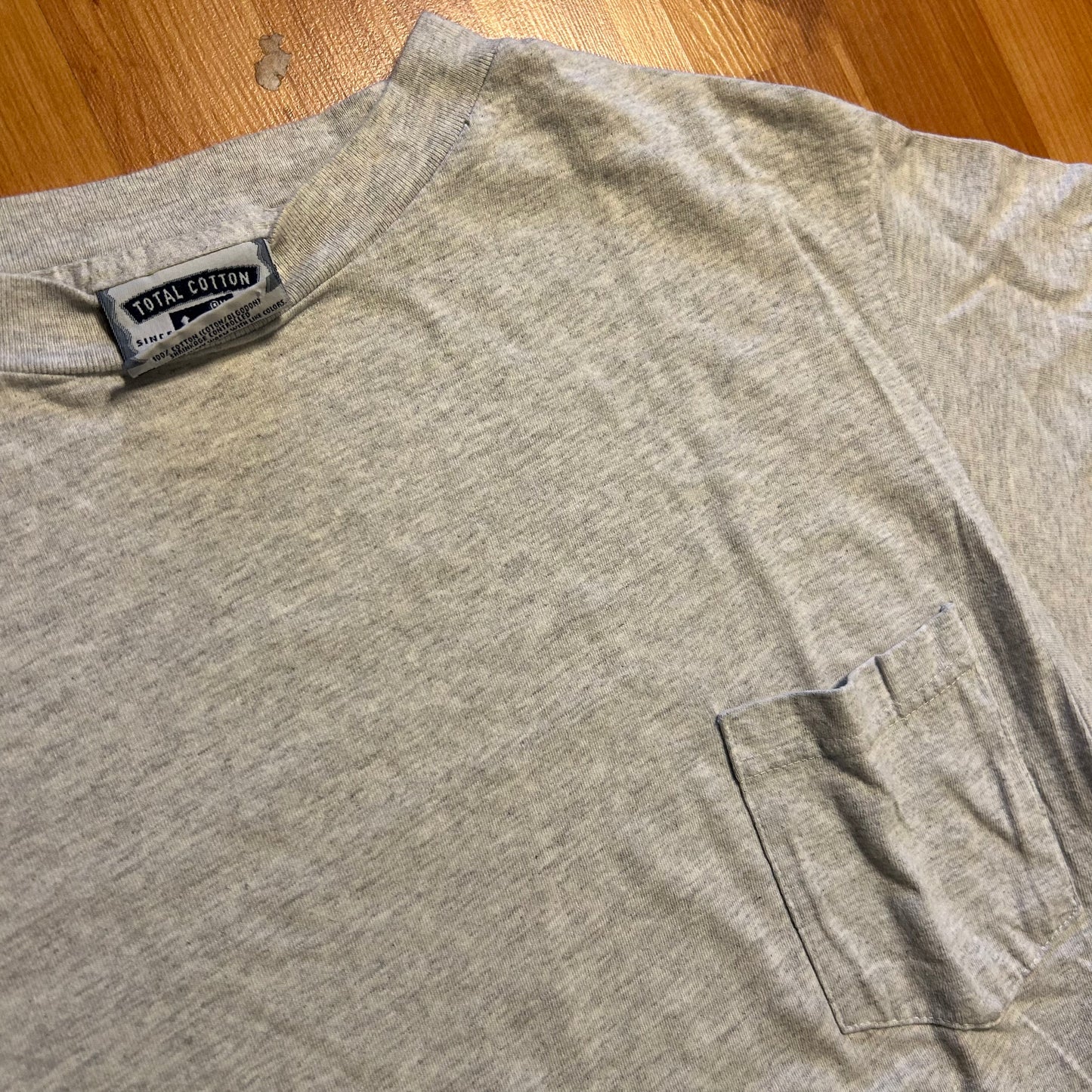 90's Lee Total Cotton Grey Blank Pocket Tshirt - Medium - 20" x 30"