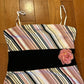 City Triangles Striped Pink Black Flower Dress - Tagged Large - 16.5" x 31.5"
