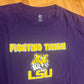 Starter LSU Louisiana State University Fighting Tigers Purple Yellow Cotton College Tshirt - XLarge - 25” x 30”