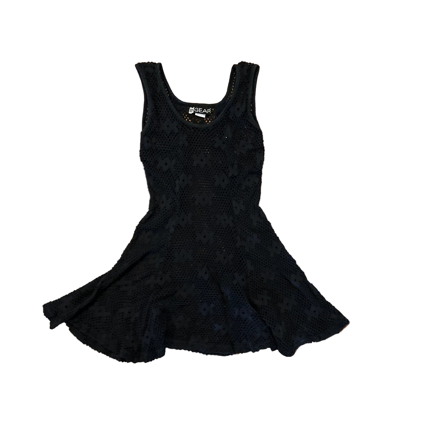 90's InGear Black Coverup Dress - Tagged Small / Medium - 13" x 30"