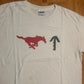 Hanes Heavyweight SMU Southern Methodist University Pony Up White Cotton College Tshirt - Large - 23” x 28.5”