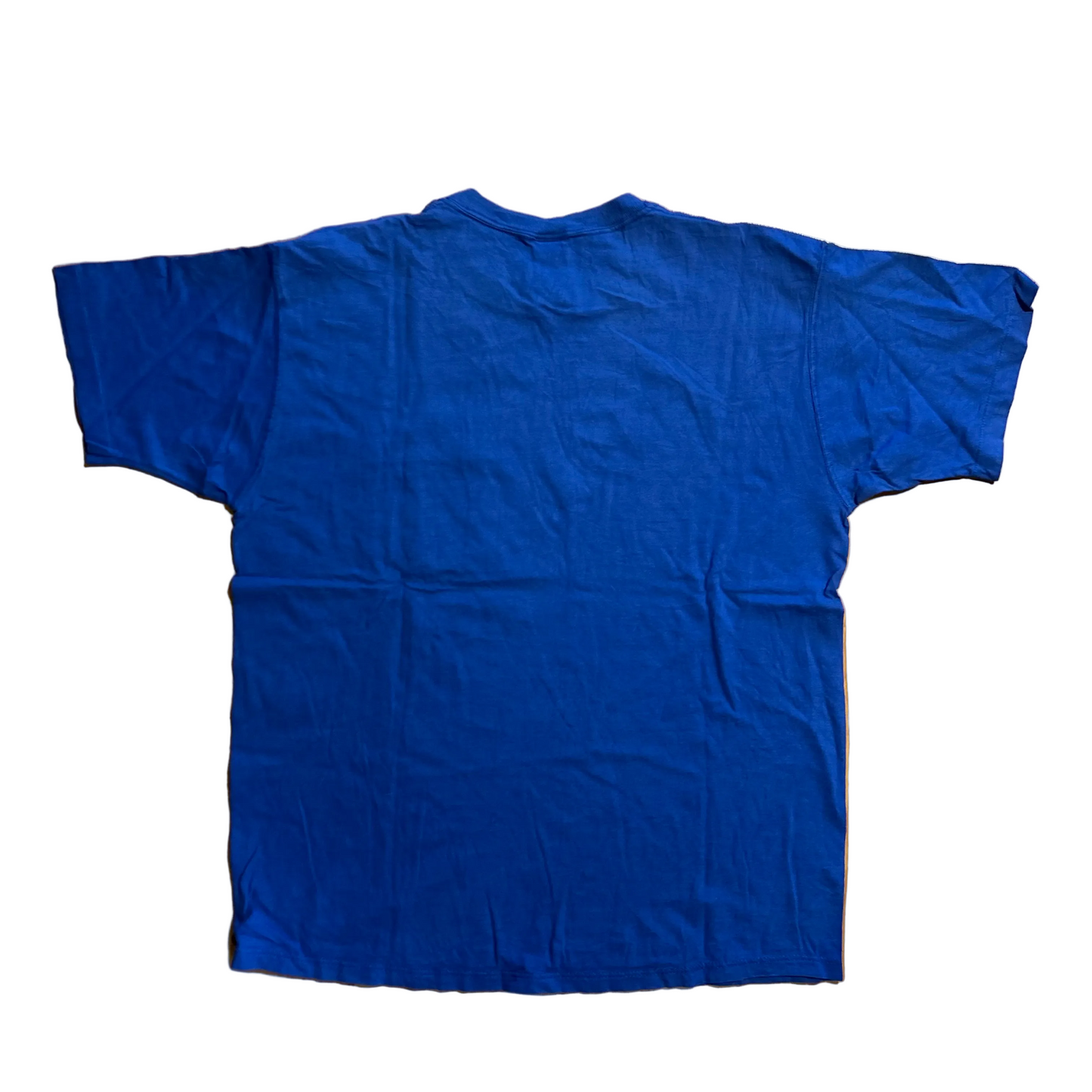 90's Russell Athletic Blue Blank Pocket Tshirt - Large - 22" x 28"