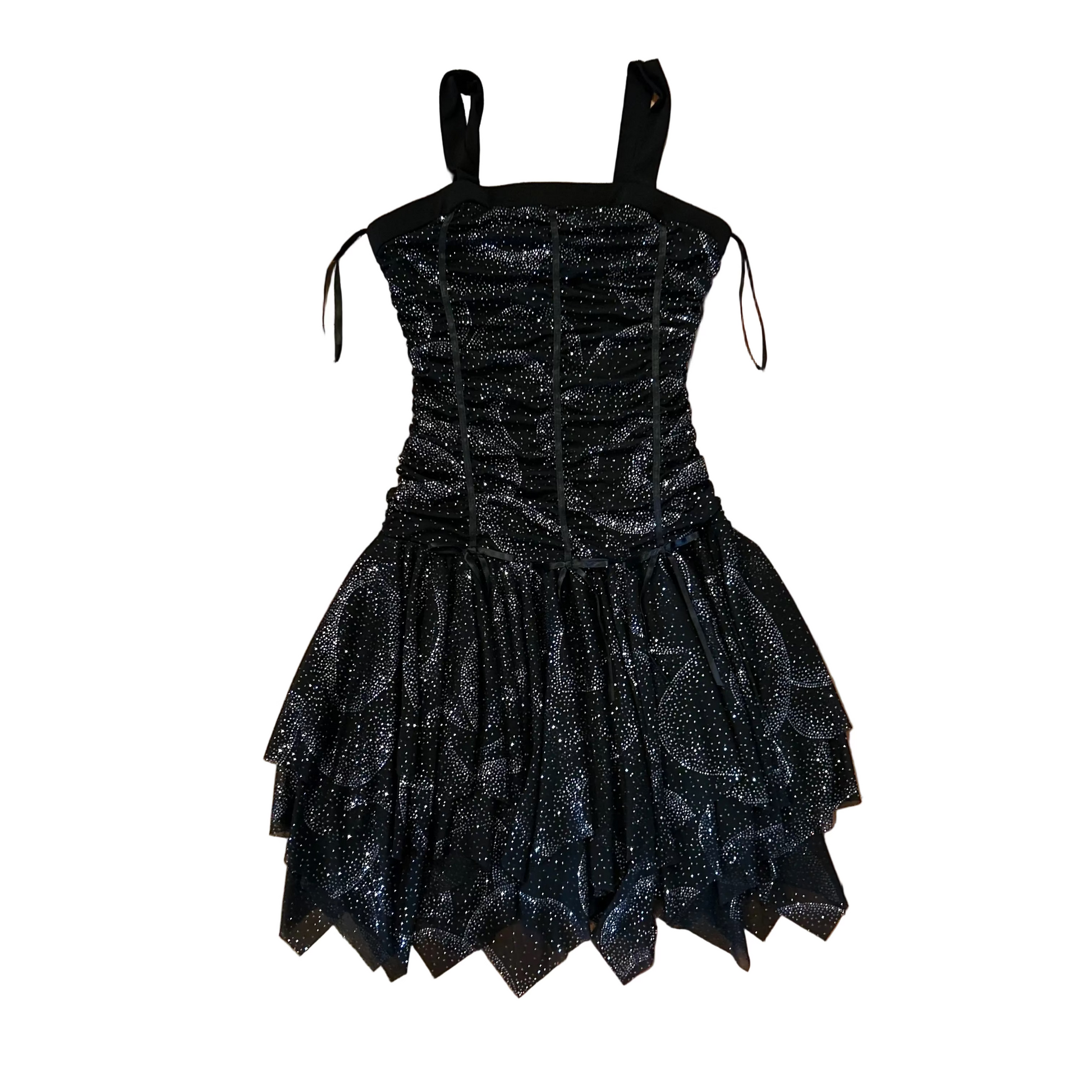 IZ Byer California Black Sparkly Dress - Tagged 14 - 14.5" x 30" Phart Clothes IZ Byer California Black Sparkly Dress - Tagged 14 - 14.5" x 30" Phart Clothes