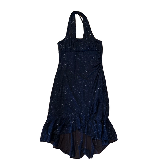 90's Taboo Navy Blue Sparkly Dress - Tagged Large - 14.5" x 38"