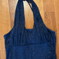 90's Taboo Navy Blue Sparkly Dress - Tagged Large - 14.5" x 38"