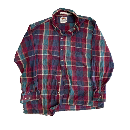 JCPenney The Fox Collection Red Green Button Up Flannel Shirt - XLarge - 24" x 26"
