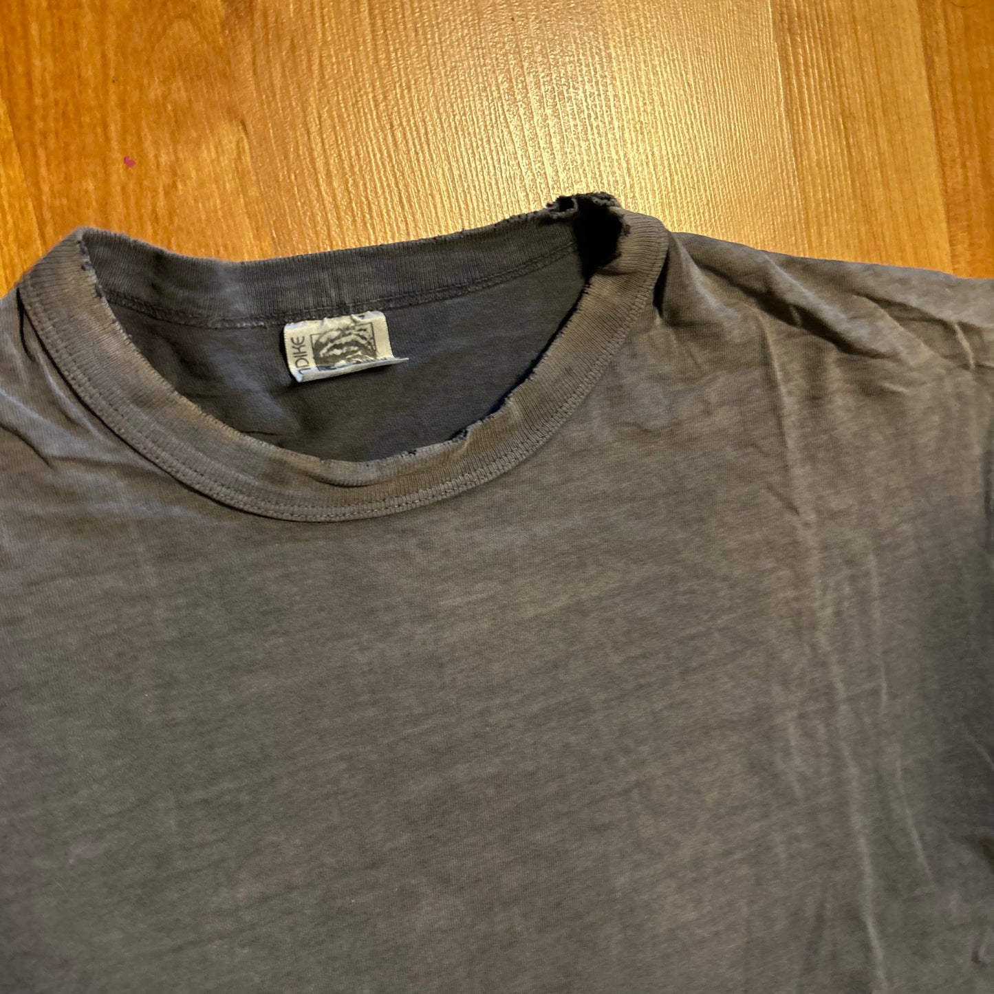 90's Klondike Dry Goods Black Blank Faded Distressed Paper Thin Tshirt - Large - 22" x 28"