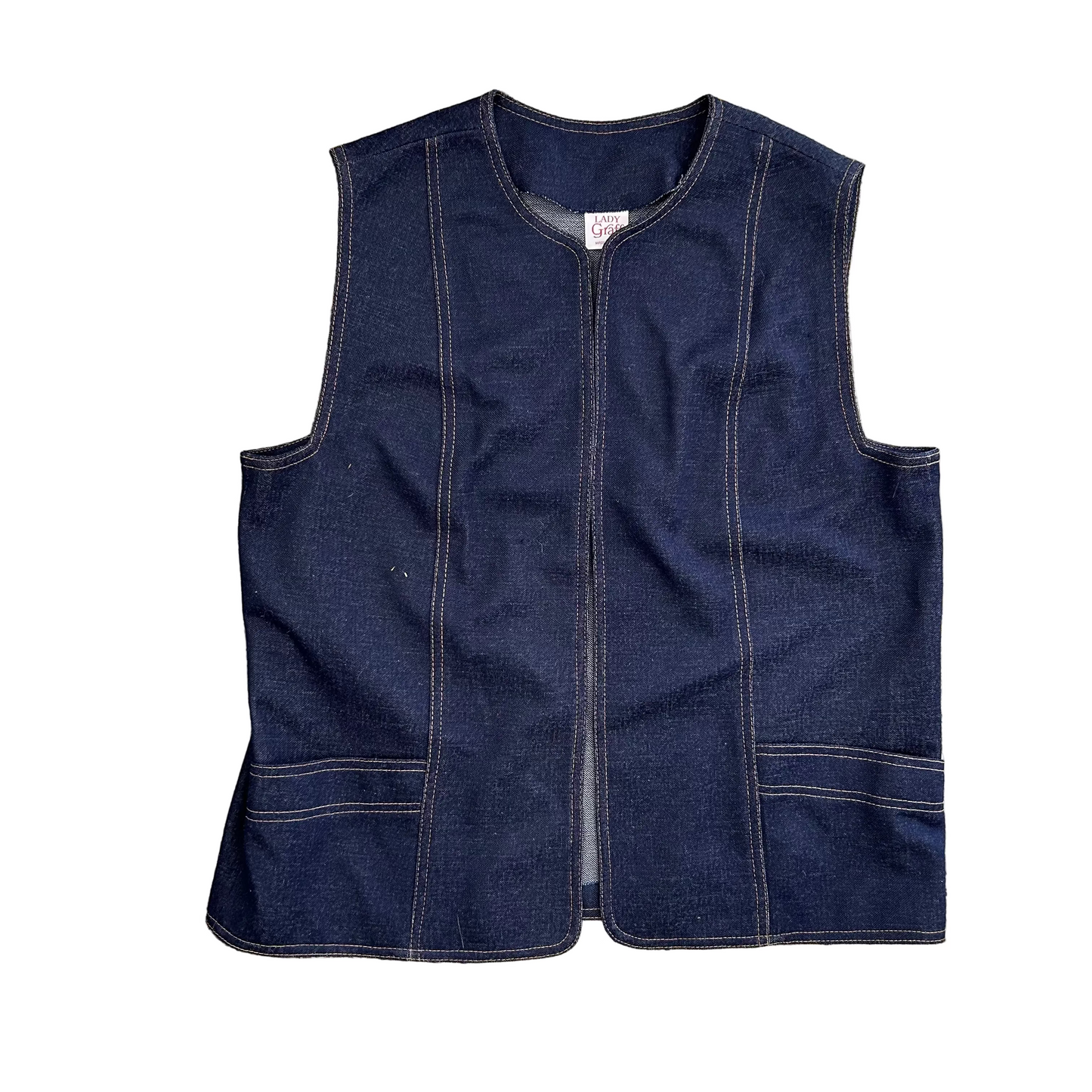 80/90’s Lady Graff Denim Vest - Large - 22" x 26"