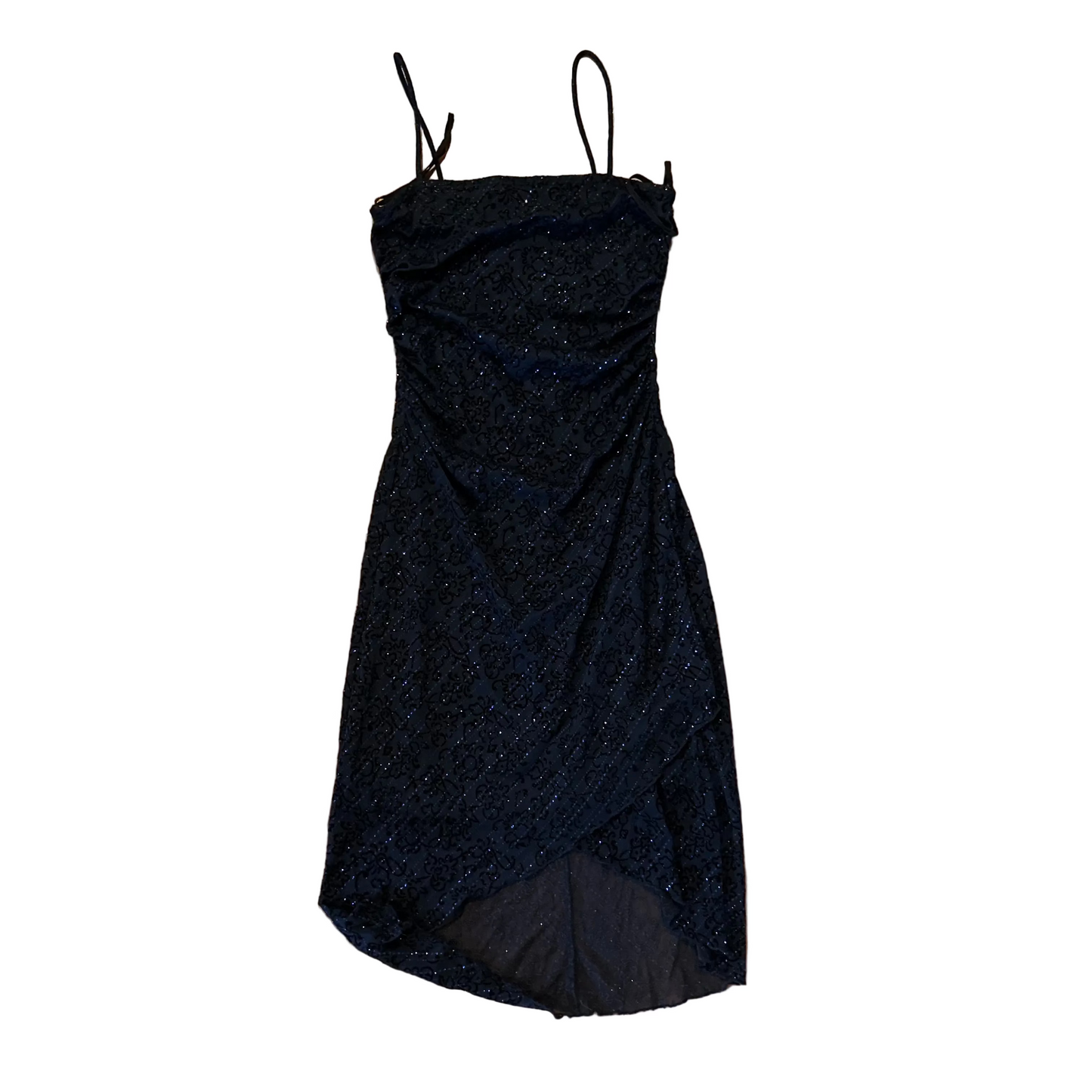 90's Taboo Navy Blue Sparkly Dress - Tagged Medium - 14" x 35"